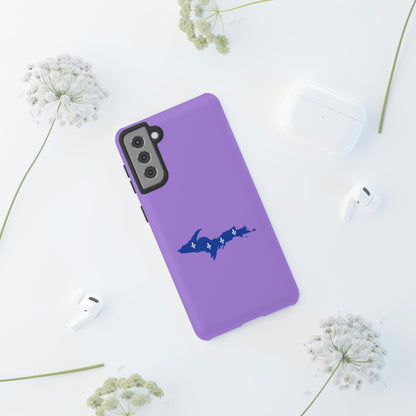 Michigan Upper Peninsula Tough Phone Case (Lavender w/ UP Quebec Flag Outline) | Samsung & Pixel Android