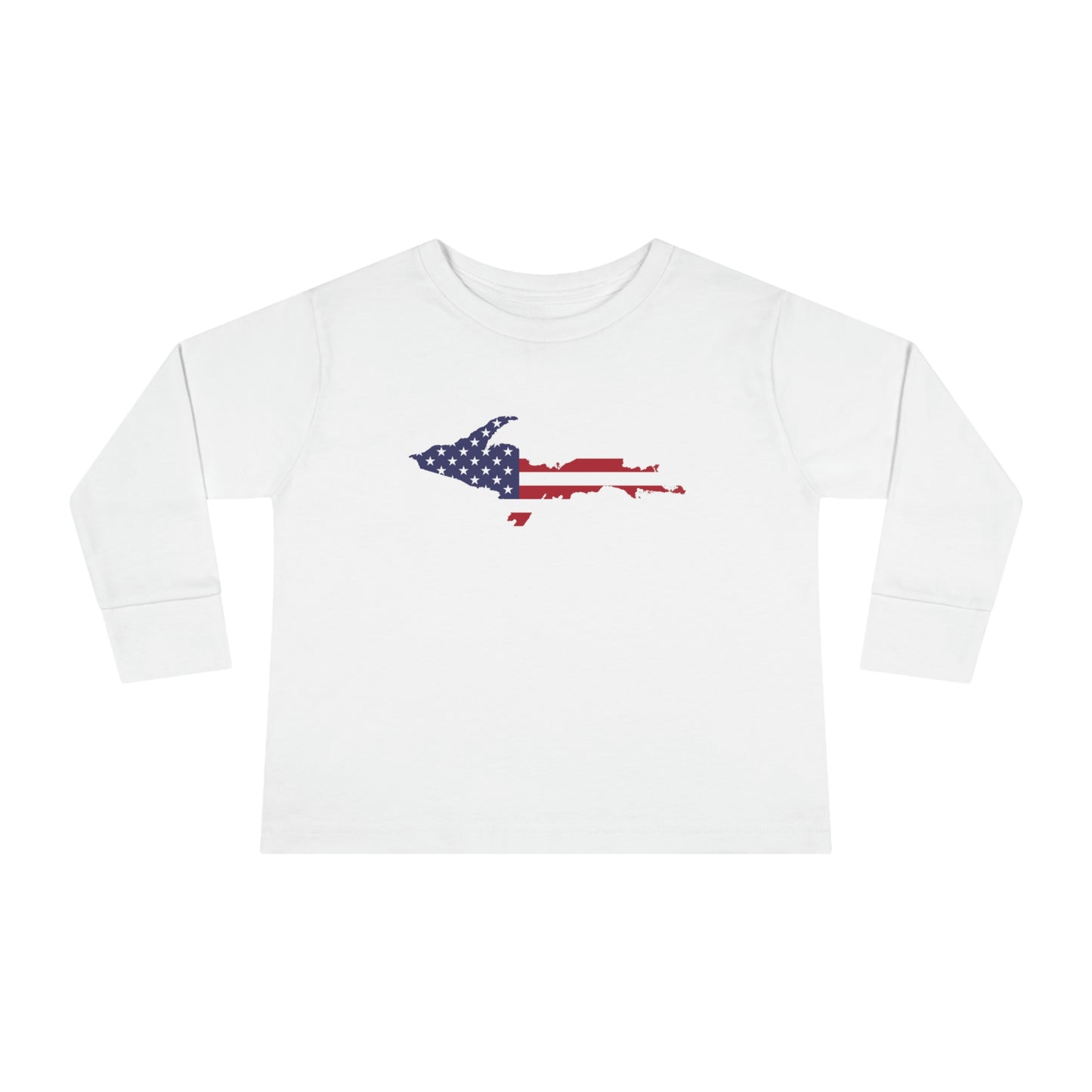 Michigan Upper Peninsula T-Shirt (w/ UP USA Flag Outline) | Toddler Long Sleeve