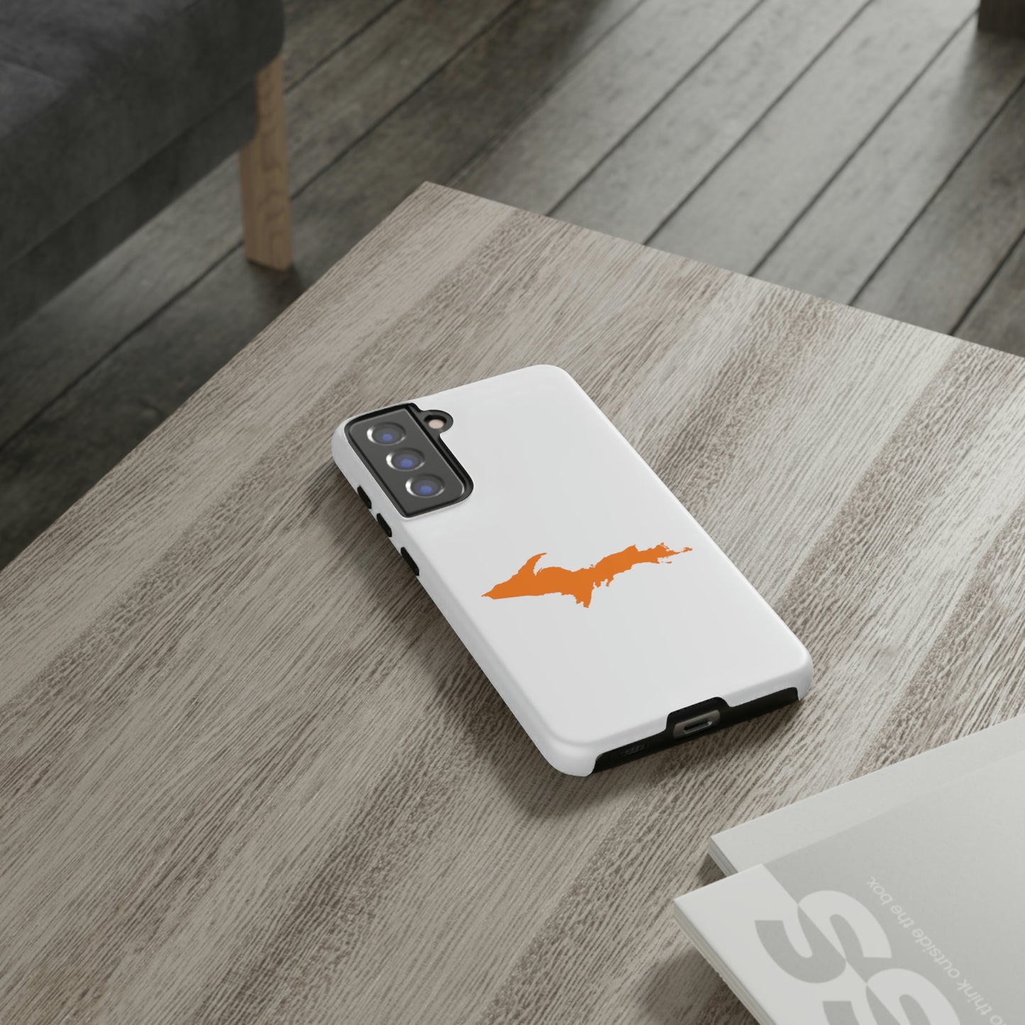 Michigan Upper Peninsula Tough Phone Case (w/ Orange UP Outline) | Samsung & Pixel Android