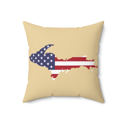 Michigan Upper Peninsula Accent Pillow (w/ UP USA Flag Outline) | Maple Color