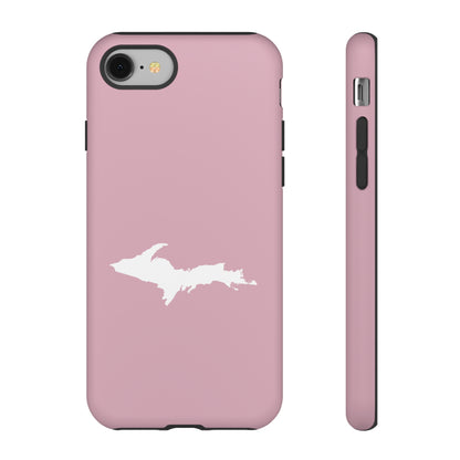 Michigan Upper Peninsula Tough Phone Case (Pink w/ UP Outline) | Apple iPhone