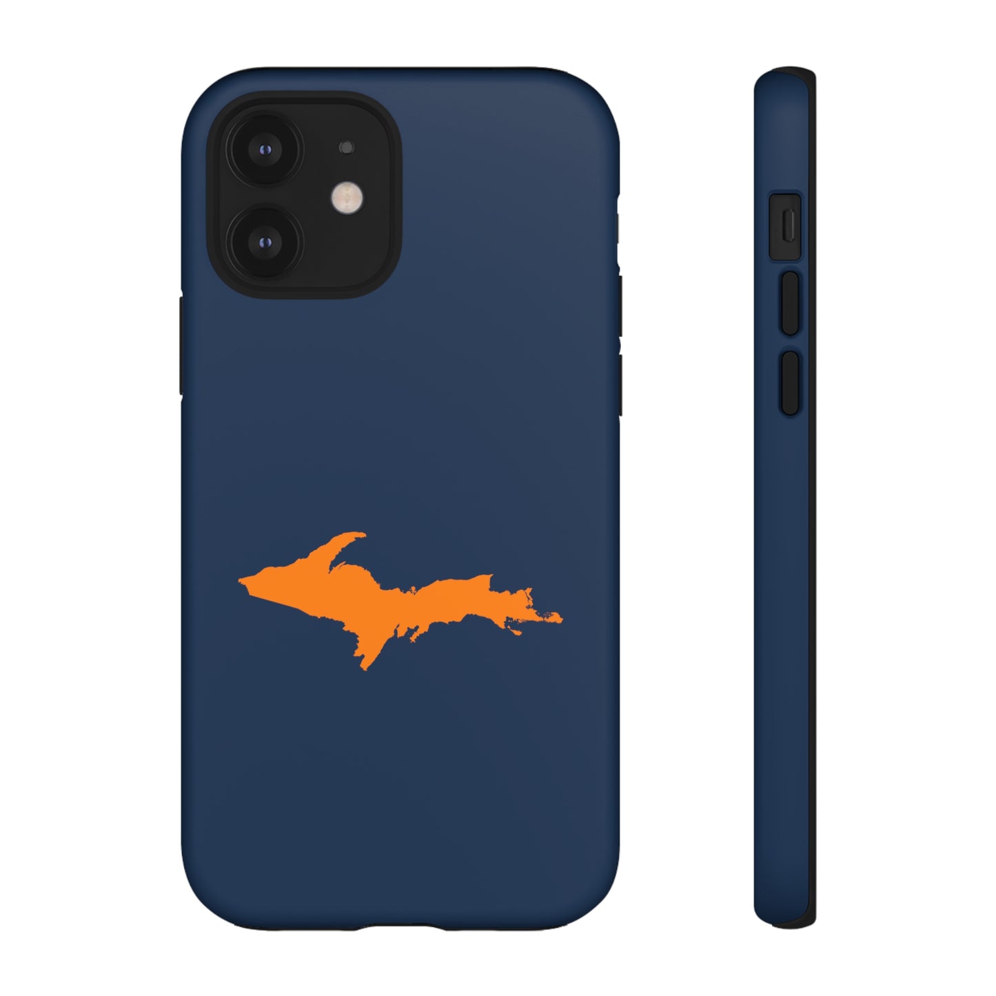 Michigan Upper Peninsula Tough Phone Case (Navy w/ Orange UP Outline) | Apple iPhone