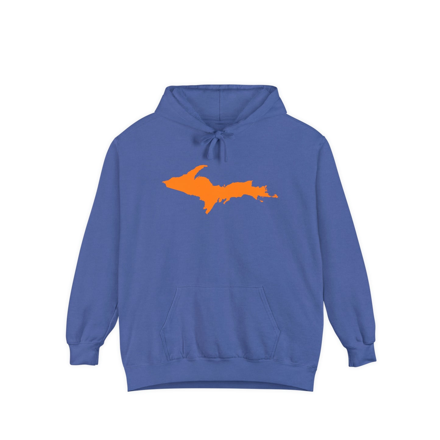 Michigan Upper Peninsula Hoodie (w/ Orange UP Outline) | Unisex Garment-Dyed