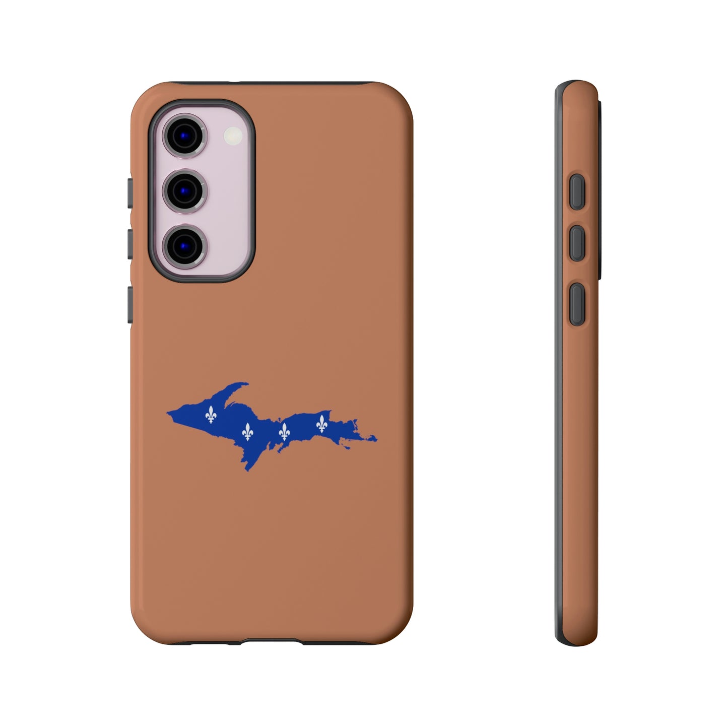 Michigan Upper Peninsula Tough Phone Case (Copper Color w/ UP Quebec Flag Outline) | Samsung & Pixel Android