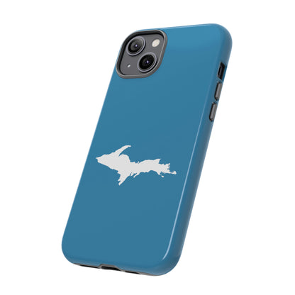 Michigan Upper Peninsula Tough Phone Case (Lake Michigan Blue w/ UP Outline) | Apple iPhone