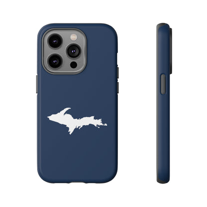 Michigan Upper Peninsula Tough Phone Case (Navy w/ UP Outline) | Apple iPhone