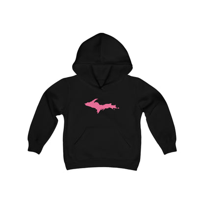 Michigan Upper Peninsula Hoodie (w/ Pink UP Outline)| Unisex Youth