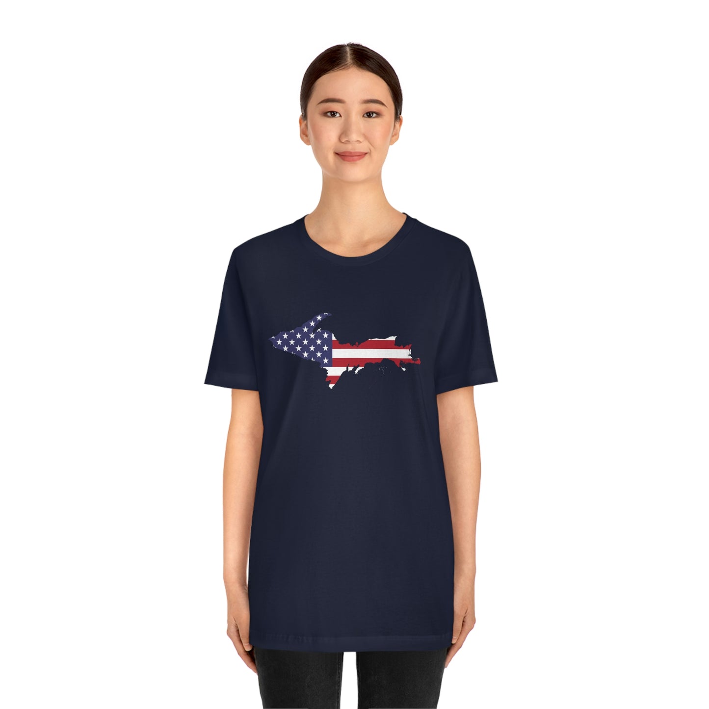 Michigan Upper Peninsula T-Shirt (w/ UP USA Flag Outline) | Unisex Standard Fit