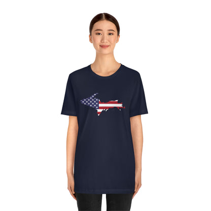 Michigan Upper Peninsula T-Shirt (w/ UP USA Flag Outline) | Unisex Standard Fit