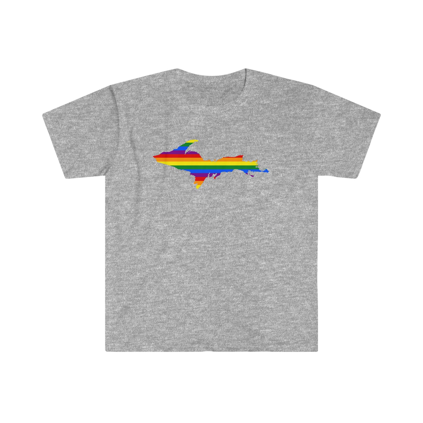 Michigan Upper Peninsula T-Shirt (w/ UP Pride Flag Outline) | Unisex Budget