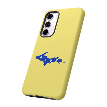 Michigan Upper Peninsula Tough Phone Case (Yellow Cherry Color w/ UP Quebec Flag Outline) | Samsung & Pixel Android