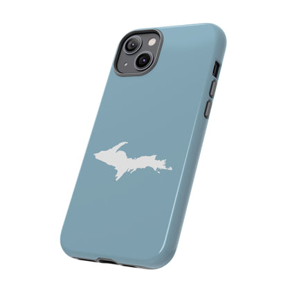 Michigan Upper Peninsula Tough Phone Case (Opal Blue w/ UP Outline) | Apple iPhone