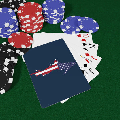 Michigan Upper Peninsula Poker Cards (Navy w/ UP USA Flag Outline)