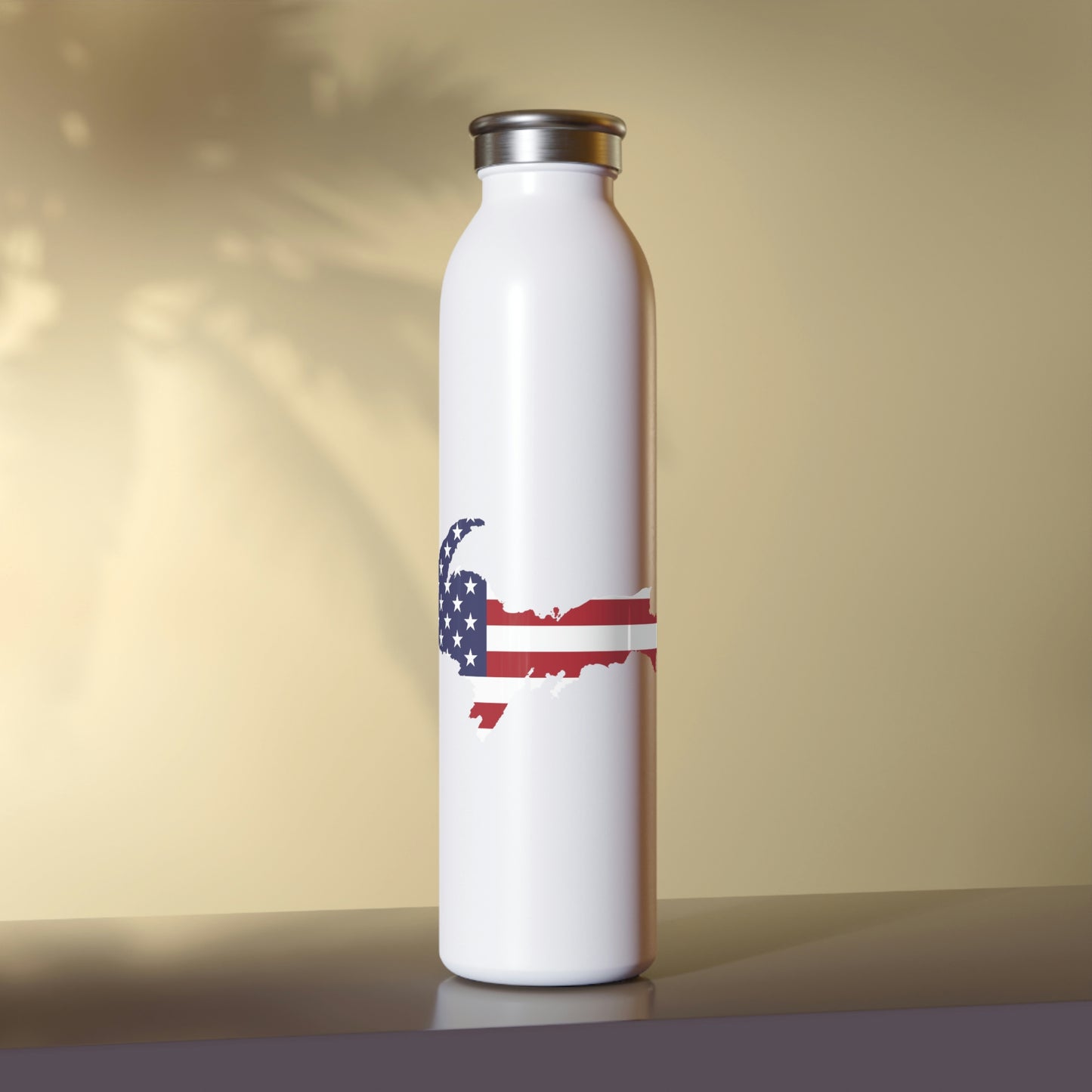 Michigan Upper Peninsula Water Bottle (w/ Large UP USA Flag Outline) | 20oz Double-Walled