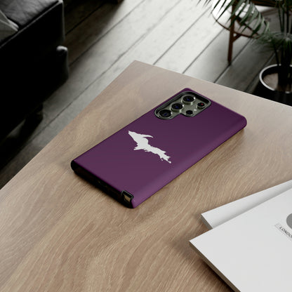 Michigan Upper Peninsula Tough Phone Case (Plum w/ UP Outline) | Samsung & Pixel Android