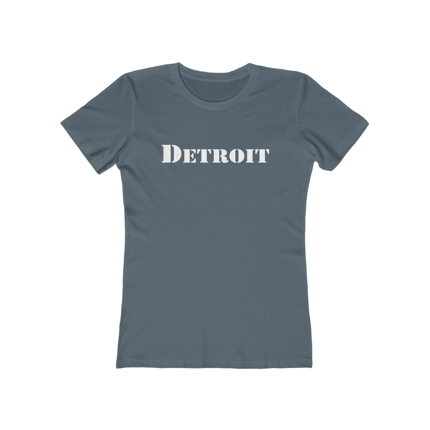 'Detroit' T-Shirt (Army Stencil Font) | Women's Boyfriend Cut