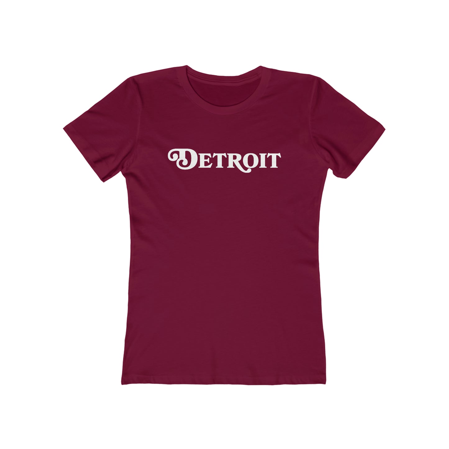 'Detroit' T-Shirt (Sloped Roman Font) | Women's Boyfriend Cut