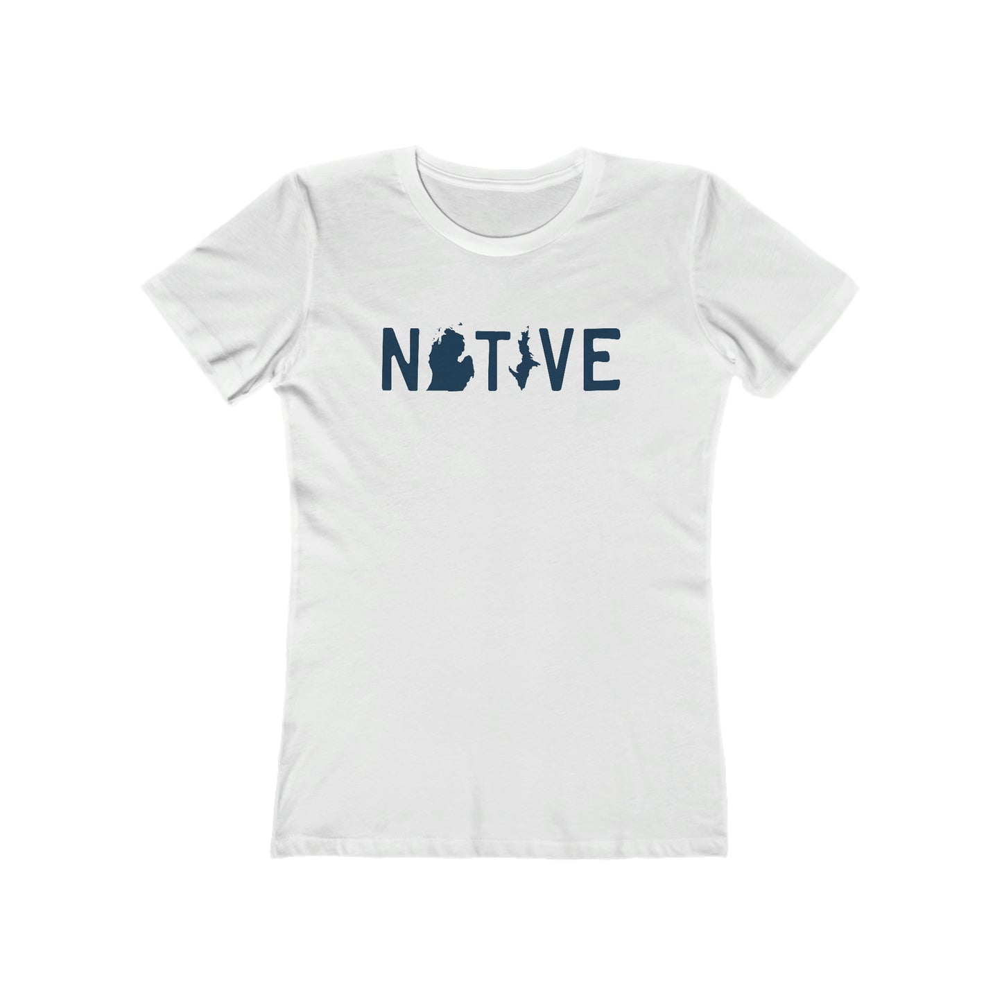 Michigan 'Native' T-Shirt (Licence Plate Font) | Women's Boyfriend Cut