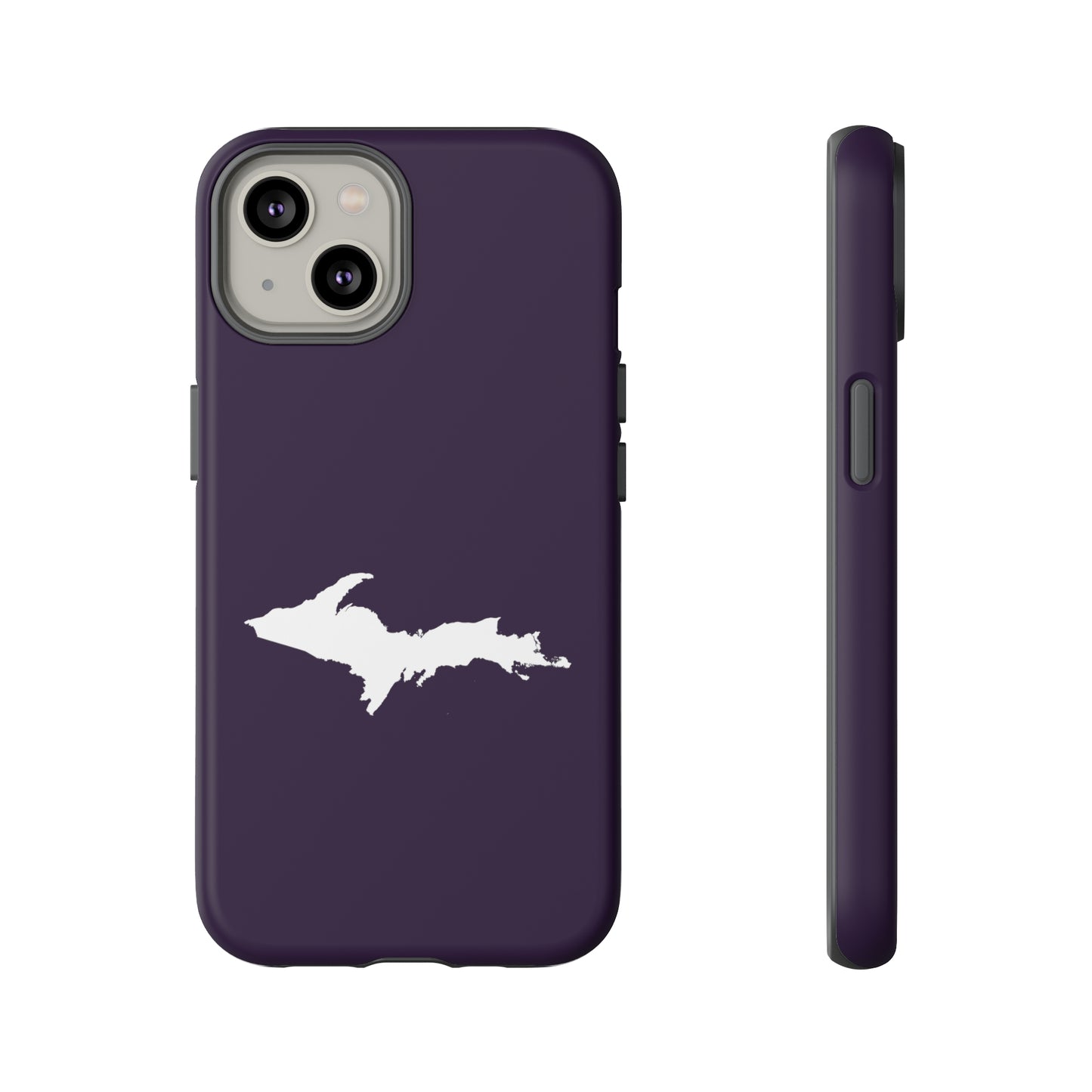 Michigan Upper Peninsula Tough Phone Case (Blackcurrant w/ UP Outline) | Apple iPhone