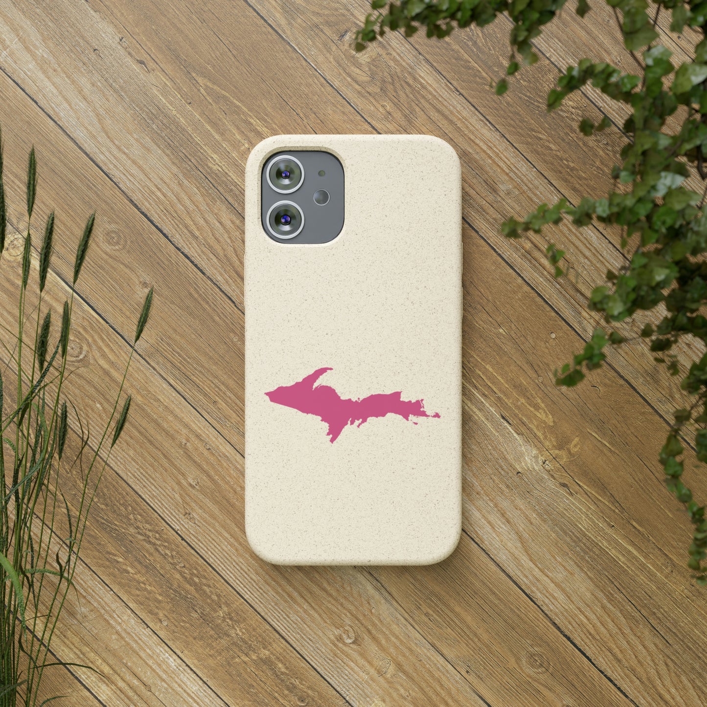 Michigan Upper Peninsula Biodegradable Phone Cases (w/ Pink UP Outline) | Apple iPhone