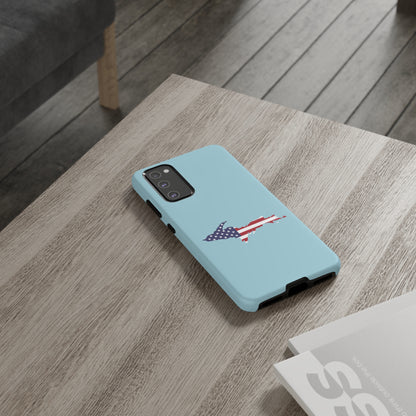 Michigan Upper Peninsula Tough Phone Case ('58 Caddie Blue w/ UP USA Flag Outline) | Samsung & Pixel Android