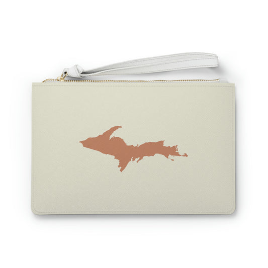 Michigan Upper Peninsula Clutch Bag (Ivory Color w/ Maple UP Outline)