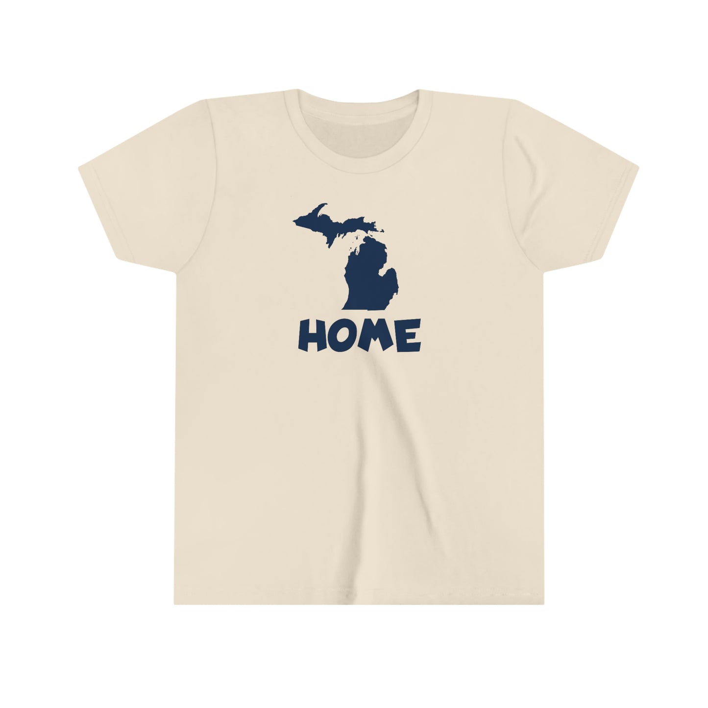 Michigan 'Home' T-Shirt (Whimsical Sans Font) | Youth Short Sleeve