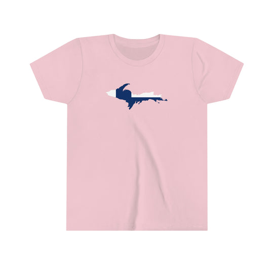 Michigan Upper Peninsula T-Shirt (w/ UP Finland Flag Outline) | Youth Short Sleeve