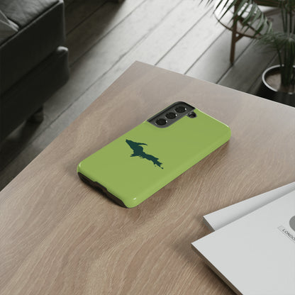 Michigan Upper Peninsula Tough Phone Case (Gooseberry Green w/ Green UP Outline) | Samsung & Pixel Android