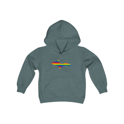 Michigan Upper Peninsula Hoodie (w/ UP Pride Flag Outline)| Unisex Youth