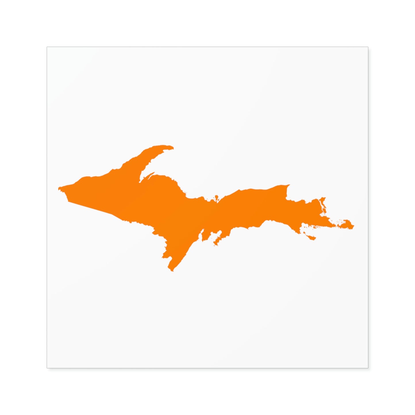 Michigan Upper Peninsula Square Sticker (w/ Orange UP Outline) | Indoor/Outdoor