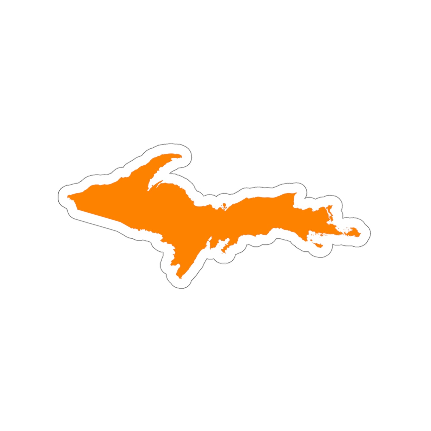 Michigan Upper Peninsula Die Cut Stickers (w/ Orange UP Outline) | Indoor/Outdoor