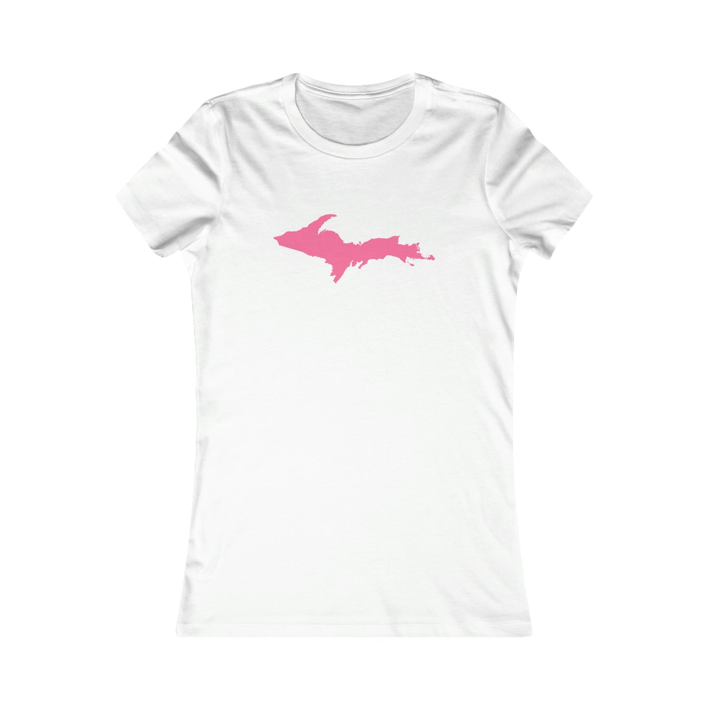 Michigan Upper Peninsula T-Shirt (w/ Pink UP Outline) | Women's Slim Fit