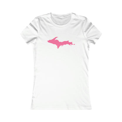 Michigan Upper Peninsula T-Shirt (w/ Pink UP Outline) | Women's Slim Fit