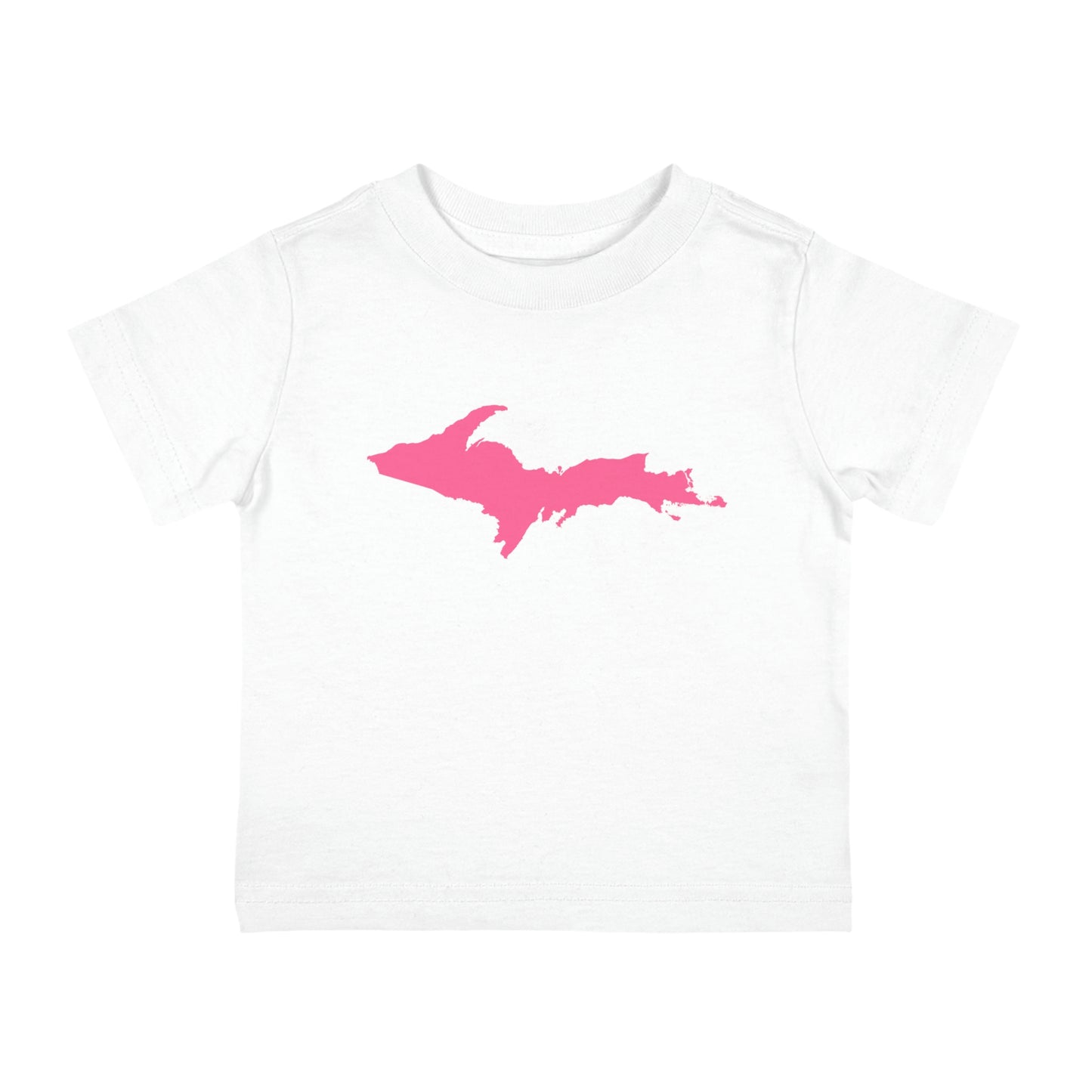 Michigan Upper Peninsula Infant T-Shirt (w/ Pink UP Outline) | Short Sleeve