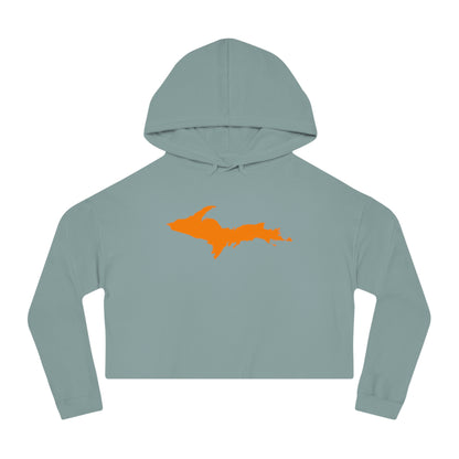 Michigan Upper Peninsula Hoodie (w/ Orange UP Outline) | Lightweight Cropped