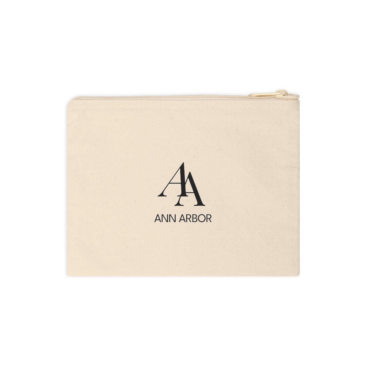 'AA Ann Arbor' Zip Pouch (Luxury Goods Parody) - Circumspice Michigan