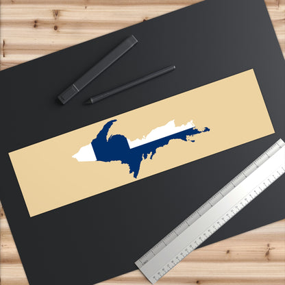 Michigan Upper Peninsula Bumper Stickers (w/ UP Finland Flag Outline) | Maple Color Background