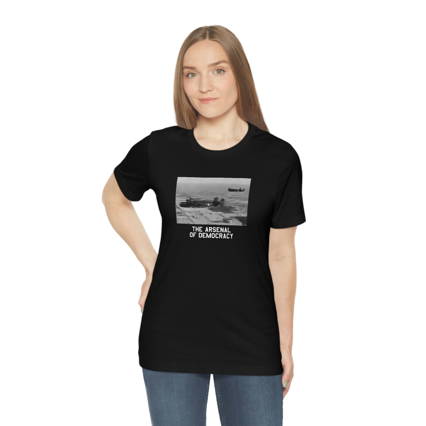 Detroit 'The Arsenal of Democracy' T-Shirt (w/ Willow Run B-24 Liberators) | Unisex Standard Fit