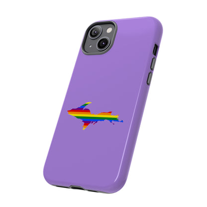 Michigan Upper Peninsula Tough Phone Case (Lavender w/ UP Pride Flag Outline) | Apple iPhone