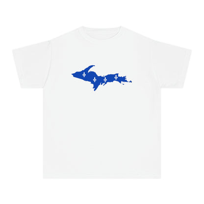 Michigan Upper Peninsula T-Shirt (w/ UP Quebec Flag Outline) | Youth Garment-Dyed