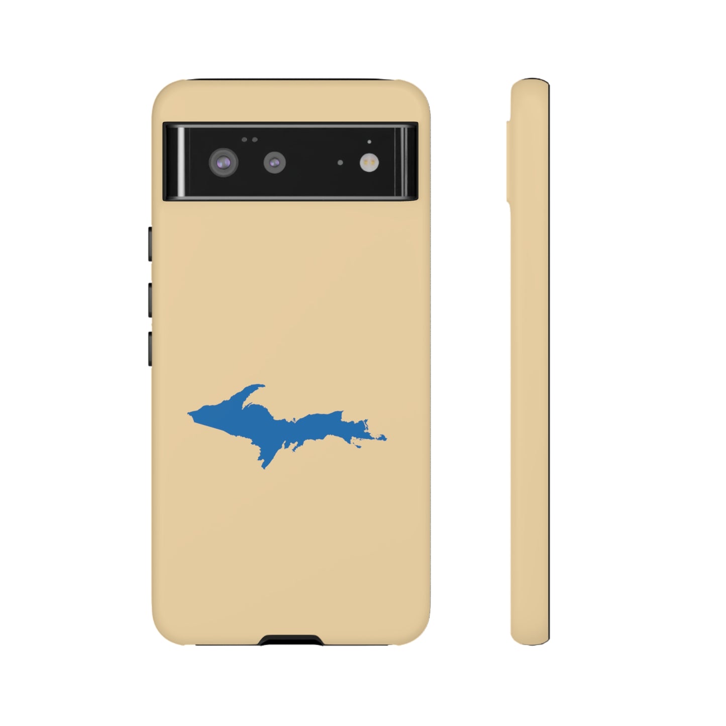 Michigan Upper Peninsula Tough Phone Case (Maple Color w/ Azure UP Outline) | Samsung & Pixel Android