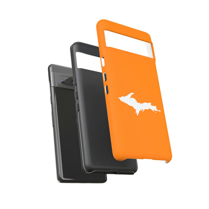 Michigan Upper Peninsula Tough Phone Case (Orange w/ UP Outline) | Samsung & Pixel Android