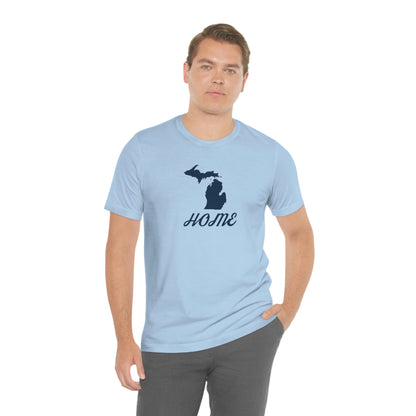 Michigan 'Home' T-Shirt (Retro Script Font) | Unisex Standard Fit