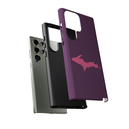 Michigan Upper Peninsula Tough Phone Case (Plum w/ Pink UP Outline) | Samsung & Pixel Android