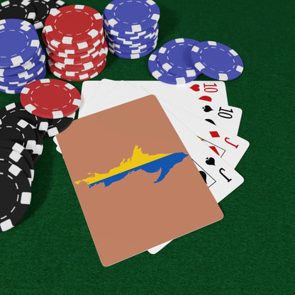 Michigan Upper Peninsula Poker Cards (Copper Color w/ UP Ukraine Flag Outline)