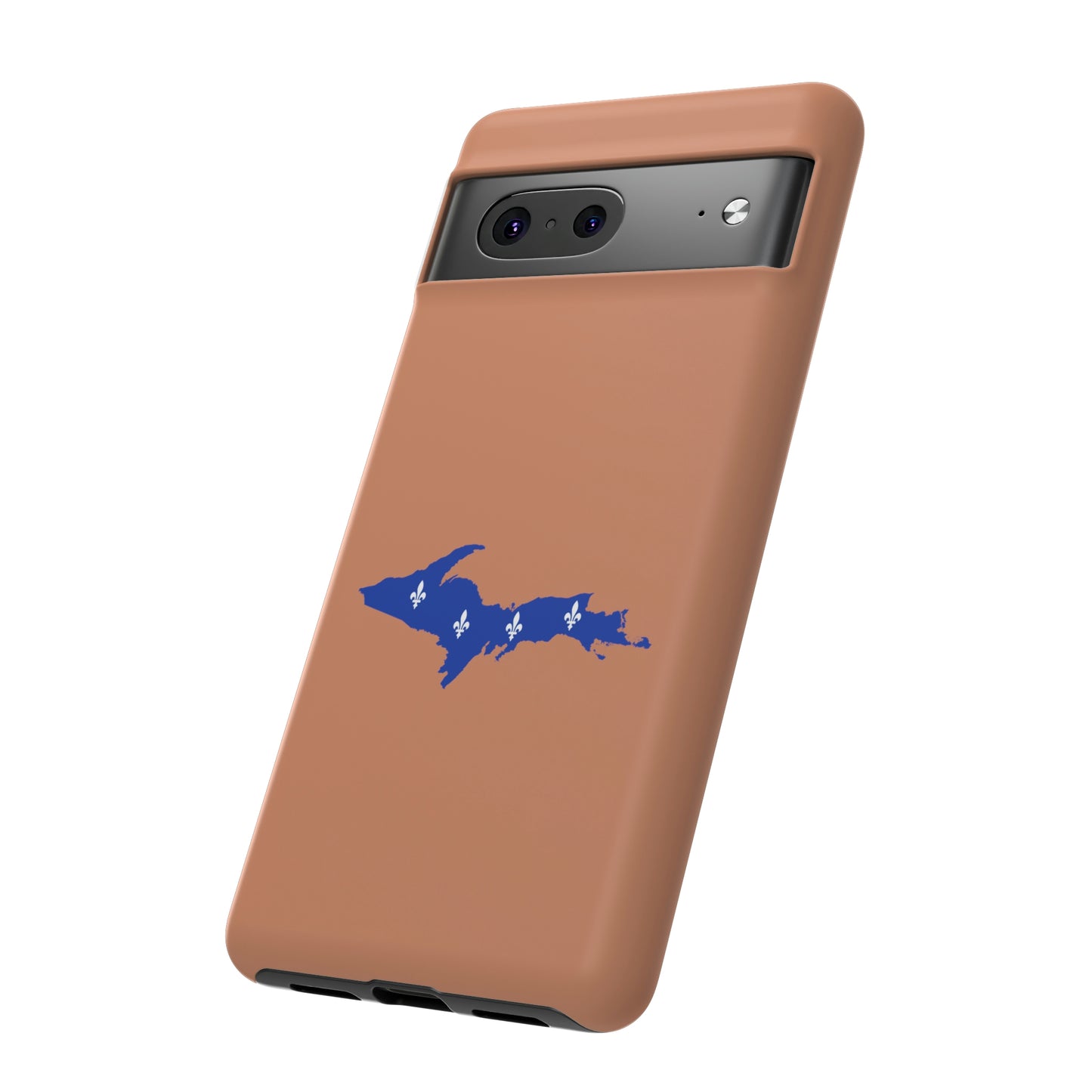 Michigan Upper Peninsula Tough Phone Case (Copper Color w/ UP Quebec Flag Outline) | Samsung & Pixel Android