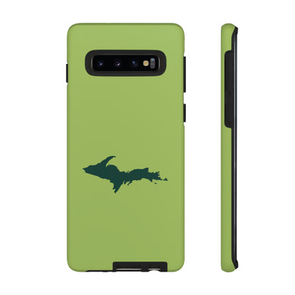 Michigan Upper Peninsula Tough Phone Case (Gooseberry Green w/ Green UP Outline) | Samsung & Pixel Android