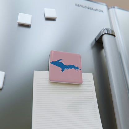 Michigan Upper Peninsula Porcelain Magnet (Pink w/ Azure UP Outline)