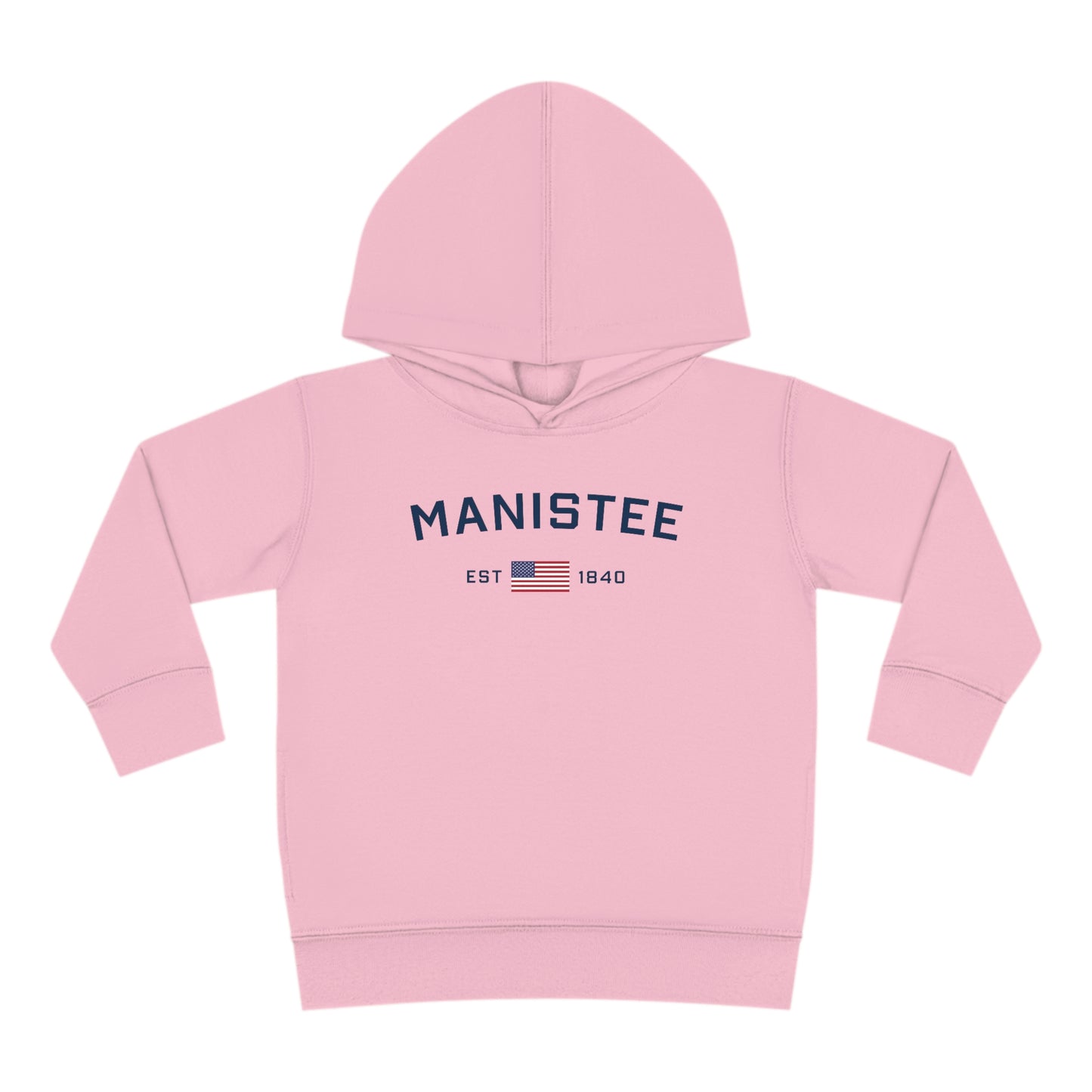 'Manistee EST 1840' Hoodie (w/USA Flag Outline) | Unisex Toddler